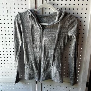 Aeropostale Zip-Up Hoodie – Soft Heather Gray Fitted Fit Lightweight